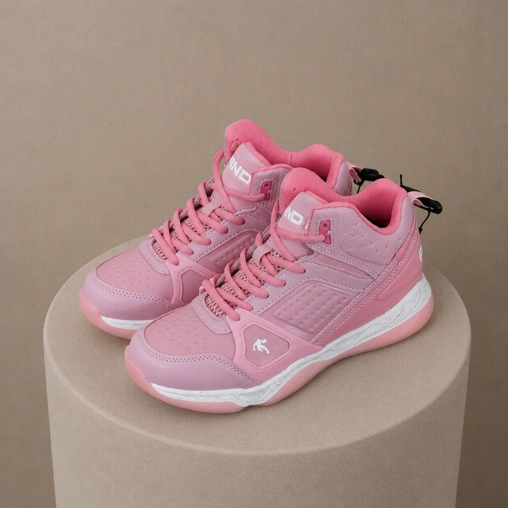 AND1 Girls Basketball Shoes 5 Pink High Top Athletic Youth Sneakers NWOT